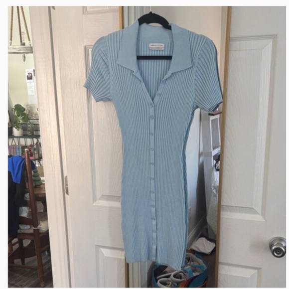 Urban Outfitters Sky Blue Ribbed Dress Small - Picture 2 of 4